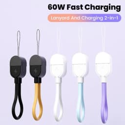 NNBILI 16CM Short Cable Keychain PD 60W C to C Cable Fast Charging For iPhone 15 16 Samsung Xiaomi Power Bank USB C Data Cord