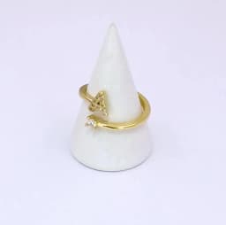 Trendy Hollow A-Z Letter Gold Color Adjustable Opening Ring Initials Name Alphabet Female Chunky Wide Party Wedding Jewelry