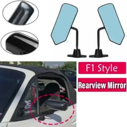 2PCS F1 Style Car Side Wide Angle Wing Rearview Mirrors For Rav4 Mazda3 RX7 Sxe10 Fit G35 City Universal Fitment Side Mirror