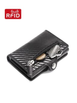 Carbon Fiber Rfid Blocking Men ID Credit Card Holders Wallet Leather Metal Business Bank CreditCard Cardholder Case Carteras