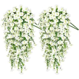1/2Pc 75cm Artificial Flowers Wall Hanging Faux Violet Plants Hanging Fake Flower Vines for Home Decor Garden Wedding Decoration