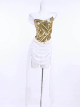 Weird Puss Patchwork Corset Dress Women Zip Irregular Tassel Mesh Ribbon One-Shoulder Birthday Stretch Clubwear Mini Bodycon