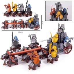 Mini Middle Ages Lord Rings Medieval Dwarf Wild Boar Goat Chariot Army Figures Building Blocks Bricks Kids Toys Christmas Gift