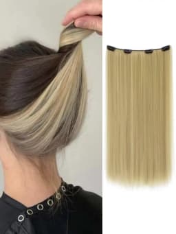 22inch Long Straight colorful Synthetic Hair Extensions - Invisible Clip-In, High Temperature Resistant, Easy to Wear for Women
