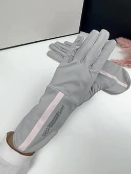 Women Summer New Thin Ice Silk Anti UV Exposed Finger Touch Screen Non Slip Mid Long Breathable Sun Protection Driving Gloves