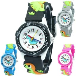 Cute 3D Dinosaur Cartoon Kids Watch Rubber Strap Boys Girls Silicone Quartz Wristwatch Child Brand Timepiece