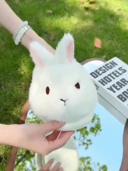 ZUOFU Cute Bunny Rabbit Fluffy Plush Slippers For Women Men Autumn Winter Non-Slip EVA Sole Indoor Warm Home Slippers