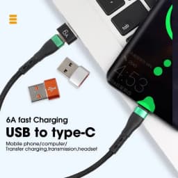 NNBILI 6A USB To Type C OTG Adapter 120W USB Male To Type-c Female Charger Converter for Macbook Samsung Adapter Data Transfer 