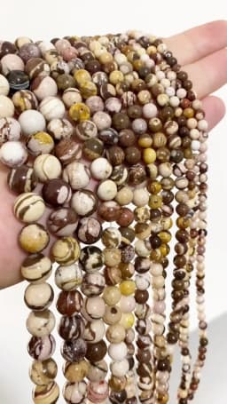 Natural Coffee Zebra Jasper Stone Beads Loose Round Smooth Gem For Jewelry Making DIY Bracelet Accessories 4 6 8 10 12MM 15''