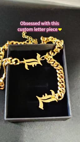DUOYING Gothic Initial Letter Drop Choker Necklace Gold Plated Thick Cuban Link Chain Old English for Women Custom Jewelry Gif