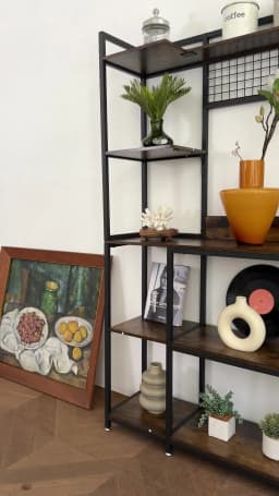 5 Tier Industrial Bookshelf Kitchen Baker Storage Rack Metal Organizer Shelves Unit