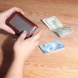 RFID Blocking Mens Slim Front Pocket Wallet Genuine Leather Bifold Credit Card Holder with ID Window Retro Style