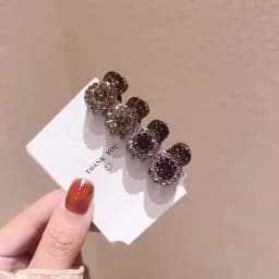 2/4Pcs Mini Hair Claw Clips Glossy Diamond Shark Clip Sweet Cute Elegant Hairpin Side Clips Women Girls Hair Jewelry Accessories