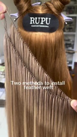 Feather Hair Bundles Extensions Natural Fish Line Human Hair Non-Remy Invisible Micro Rings Hair Extension Weft 100 Strands
