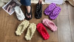 Flip-flops Bubble Shoes Summer New Fashion Open-toed Bubble Slippers 2025 Women Wear Slippers Indoor Flat Sandals Beach Shoes