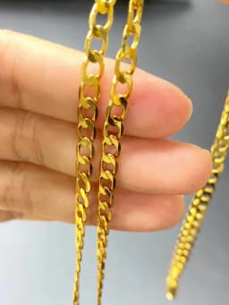 Classic Trendy Copper Figaro Chain Necklace For Men Women 18/22 Inches 4MM Link Cuban Chain Choker Necklace Hip Hop Jewelry Gift