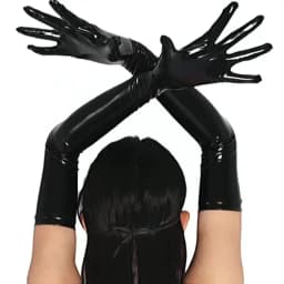 Adult Long Patent Leather Coated Pole Dance Performance Gloves Halloween Costume Accessories Tight Gloves