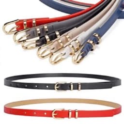 PU Leather Women Thin Belt Simple Solid Color Versatile Pin Buckle Thin Belt Dress Decoration Women Designer Belts NXD00