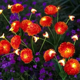 1 Solar Garden Light, Swinging Bee Light with Flowers, Waterproof Firefly Light, Garden Courtyard Path Decoration, Ladies' Gift