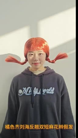 Orange Neat Bangs Anti-Warped Braid Synthetic Wig | Wig Suitable for Anime Elf Role-Playing