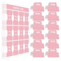 5 Sheets 2 Color Self-adhesive Stamping Labels Monthly Planner Tabs Book Notes Calendar Sticky Tags Office Pad Study Journal