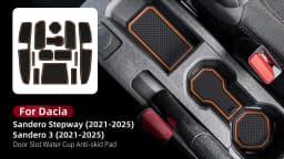 For Dacia Sandero 3/Sandero Stepway III 2021 2022 2023 2024 2025 2026 Car Door Groove Mat Anti-Slip Door Slot Pad Accessories