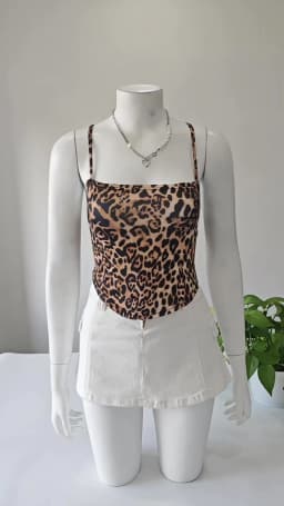 Leopard Pattern Women Tank Tops Backless Sexy Rave Outfits Sleeveless Cross Lace Up Bralette Crop Top Summer Streetwear