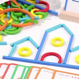 Wooden Creative Sticks And Rings Puzzle Intelligence Game Montessori Early Childhood Educational Toys For Children 3 Year Old