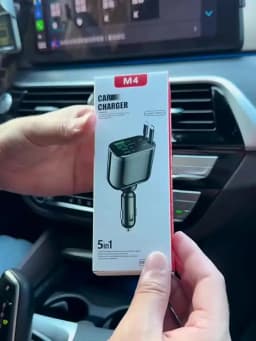Car Charger Adaptor 120W Fast Charge USB Type C Fast Charger Cable with Retractable Cords Fit for iPhone 16/15/14/13/12 Samsung