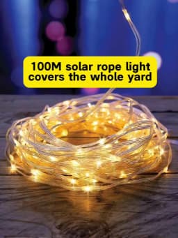 400m Solar Garden Rope Lights with 8 Models, IPX4 Outdoor/Indoor String Lights with Remote Control, Solar-Powered (800 LED)*4