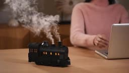 USB Train Shape Aroma Diffuser, 2 Mist Modes, 2 Timers, Night Light, 300ml, Fine Mist, Quiet Air Humidifier for Home Office