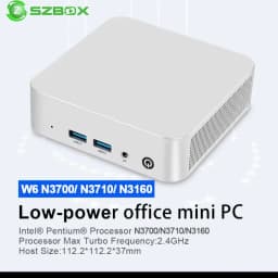SZBOX W6 Mini PC Intel Pentium N3700 / N3710 / N3160 8GB SO-DIMM RAM Low Power Office Desktop PC, M.2+SATA Max 2TB
