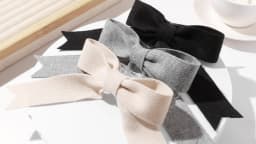 1pc Autumn and Winter Simple Woolen Knit Dovetail Bow Streamer Hair Claw Clip Hair Ornament is suitable for women to wear
