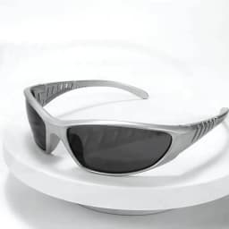 Y2K Silver Sunglasses Color Hollowed Out Future Sense Of Technology Hot Girls Net Red Sunglasses Women Sunglasses Trendy Men