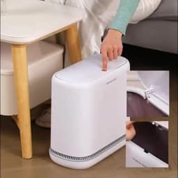Joybos 3.3 Gallon Slim Trash Can For Bathroom, Auto-Bagging & One-Press Lid, 12.5L Large Waste Bin For Narrow Gap, Modern Hands-Free Garbage Pail For Bedroom Office