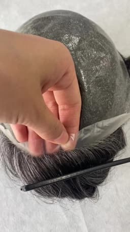 Double knotted Toupee Men 0.06-0.08mm PU Natural Hairline Men Wig Human Hair System Unit 6" Male Hair Prosthesis Soft Male Wig