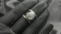 Silver Ring for Women Oval Round Natural Labradorite Ring Gift Sun Shaped Retro Luxury Fine Jewelry