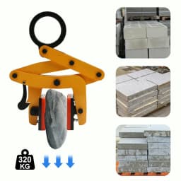 320kg Pallet Puller Clamp, 0-6.5cm Jaw Curb Stone Gripper Lifting Tongs Lifting Transportation Pliers Timber Lumber Stone Tongs