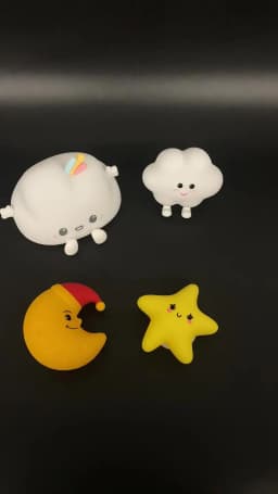 Silicone Led Night Light Wall Lamp Dimmable Bedside USB Rechargeable Baby Kids Lights Moon Star Cloud Touch Control Lamp Bedroom