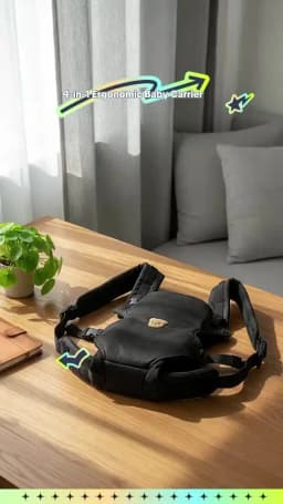 1-Piece Ergonomic Multifunctional Baby Carrier - 4-in-1 Portable Baby Travel Gear, with Adjustable and Comfortable Front and Back Straps, the Perfect Baby Shower Gift for Your Baby.