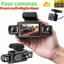 3-4 Channel WiFi Dash Cam, 1080P Full HD, APP WiFi Control, 3.5" Screen, HD Night Vision, 24H Parking Surveillance