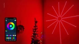 SCKDAY Smart Firework LED Strip Festoon Lights RGBIC Music Sync Indoor Self-Adhesive Fairy Lights for Christmas Party Room Decor