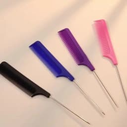 Professional Hair Tail Combs Stainless Steel Salon Cut Styling Comb Spiked Hair Care Styling Tools Barber Accessories Fine Teeth