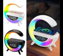 New Bluetooth Speaker Wireless Charger Table Lamp RGB Alarm Clock Sound Box LED Portable Mini Party Loudspeaker