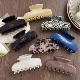 1pc Korean France Acetate Grab Clip, Simple Retro French Elegant Temperament Back of the Head Coil Hair Shark Clip Hairpin