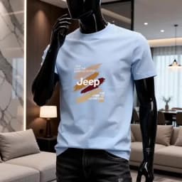 Summer Jeep High-Quality T-Shirt, with a Round Neckline, Made of Pure Cotton, Breathable and Comfortable. Men's Casual Style, Wi