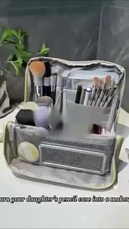 Vertical Cosmetic Bag - Portable, Large Capacity, Waterproof Multipurpose Vertical Toiletry Bag for Women,Stationery Storage Bag