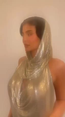 AKYZO Women's Metal Suspender Top Backless Halter Neck Sequins Tank Top Turban Nightclub Sexy Summer 2 Pcs Set 