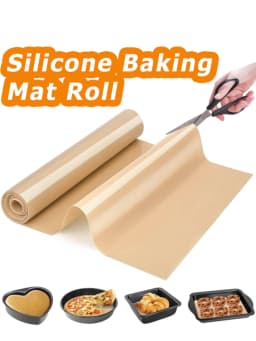 Silicone Baking Mat Roll, Large Reusable Heat Resistant Oven Liner for Cookie Bread, Non-stick Non Slip Dough Rolling Pastry Mat