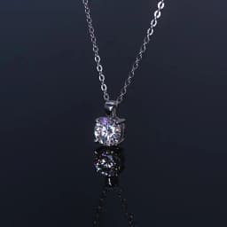 Ty 6.5mm 1 Carat D Moissanite Solitaire Drop Necklaces 18K Gold Plated Pendant Original Real 925 Silver Chain Jewelry For Women